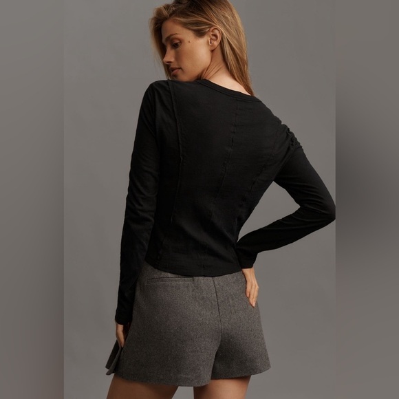 NWT! Anthropologie Black Pilcro Seamed Top - Size Medium 🟡 - Picture 2 of 5